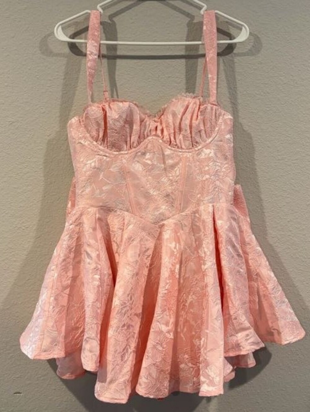 NWT Babyboo Womens Blush Pink Floral Bow Emelie Playsuit Romper Dress Size Med